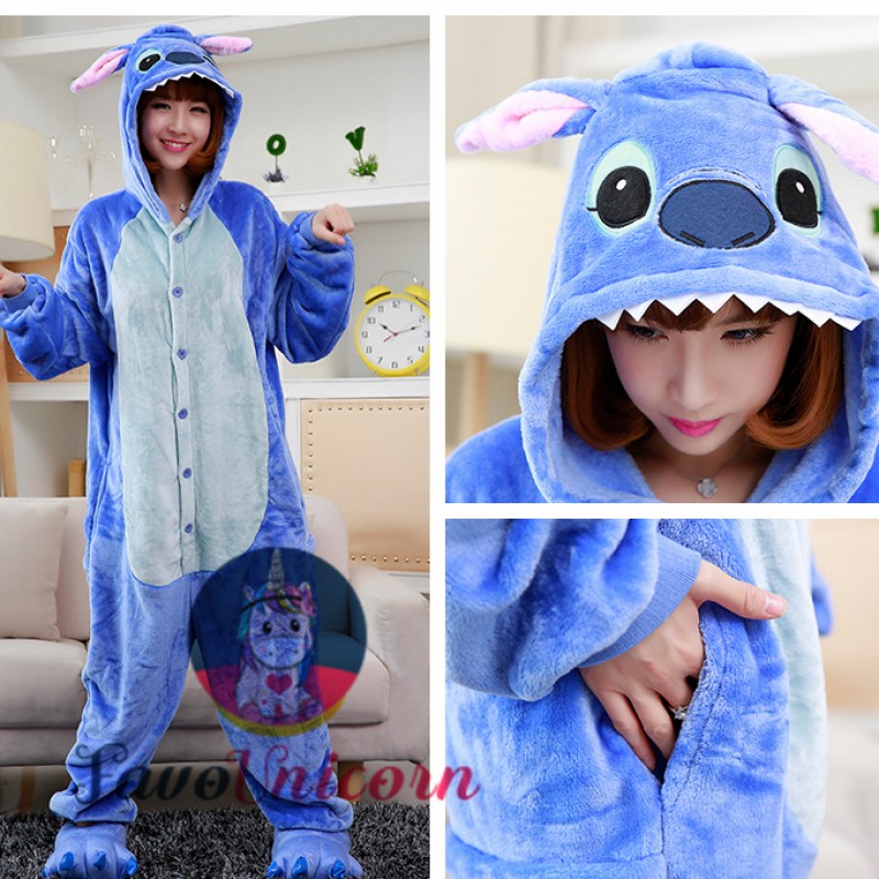 Stitch Onesie Costume Pajama For Adults & Teens Halloween Outfit ...