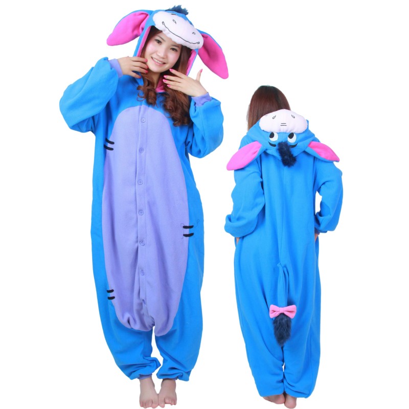 Winnie The Pooh Eeyore Costume Onesie Pajamas Adult Animal Costumes for ...