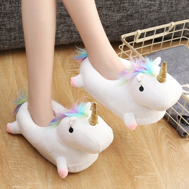 3D Cute Plush Unicorn Light Up Slippers Unicorn Shoes- FavoUnicorn.com