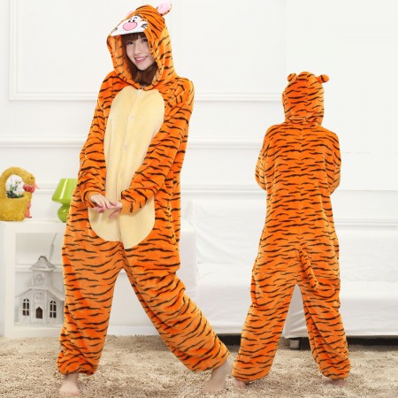 Tigger Costume Onesie for Women & Men Pajamas Halloween Outfit