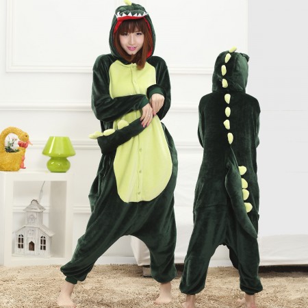 Dinosaur Costume Onesie for Women & Men Pajamas Halloween Outfit