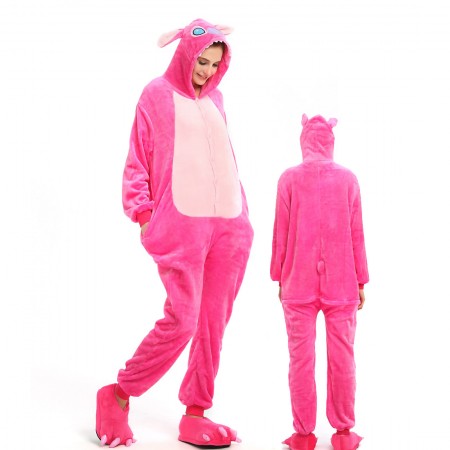 Pink Stitch Costume Onesie for Women & Men Pajamas Halloween Outfit