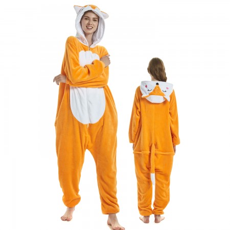 Fox Costume Onesie for Women & Men Pajamas Halloween Outfit