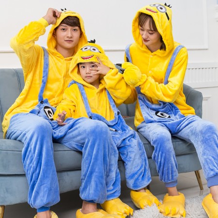 Minions Costume Family Matching Onesies for Women & Men Pajamas Halloween Outfit