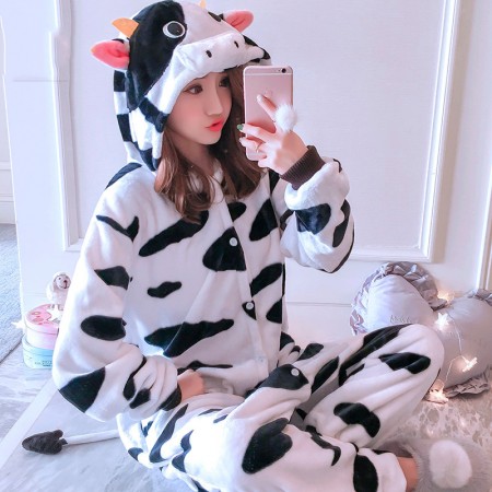 Cow Onesie Costume Pajamas for Adults & Teens Halloween Outfit