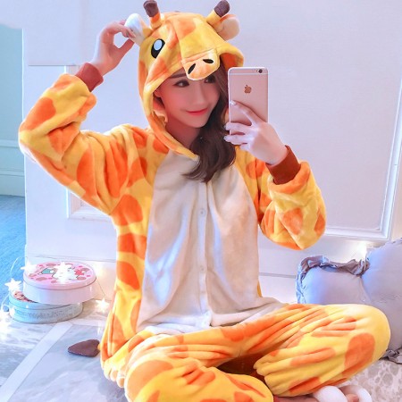 Giraffe Onesie Costume Pajamas for Adults & Teens Halloween Outfit