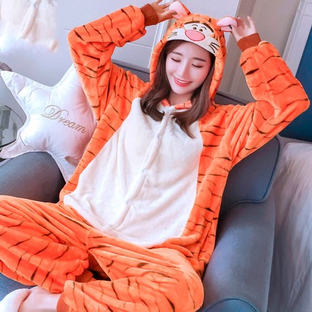 Tigger Onesie Costume Pajamas for Adults & Teens Halloween Outfit