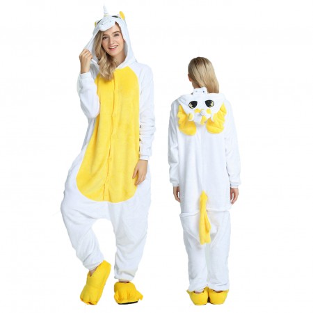 Women & Men Yellow Unicorn Onesie Costume Onesies Pajamas for Halloween