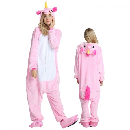 Women & Men Pink Unicorn Onesie Costume Onesies Pajamas for Halloween