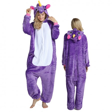 Women & Men Purple Onesie Costume Onesies Pajamas for Halloween
