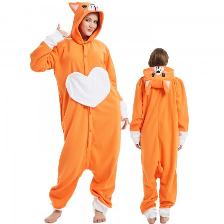Corgi Dog Onesie Costume Pajama for Adult Women & Men Halloween Costumes