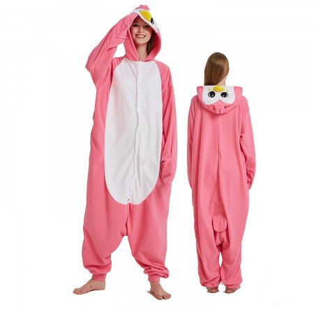 Pink Penguin Onesie Costume Pajama for Adult Women & Men Halloween Costumes
