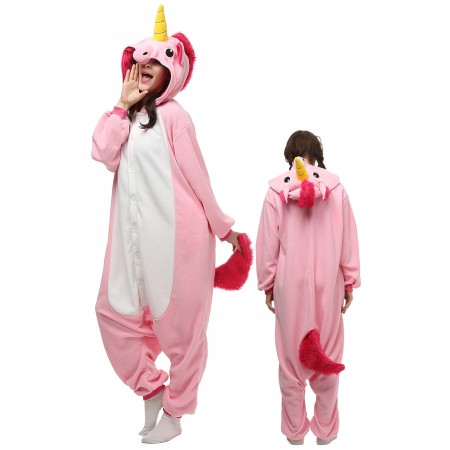 Pink Unicorn Costume Onesie Pajamas Adult Animal Onesie for Women & Men