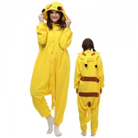 Pikachu Costume Onesie Pajamas Adult Animal Onesie for Women & Men
