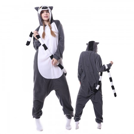 Lemur Costume Onesie Pajamas Adult Animal Costumes for Women & Men