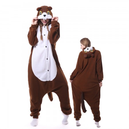 Squirrel Costume Onesie Pajamas Adult Animal Costumes for Women & Men