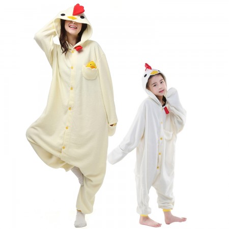 White Chicken Onesie Costume  Animal Onesies for Adults & Kids