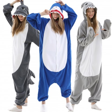 Adults Shark Onesie Costume for Women & Men Animal Onesies