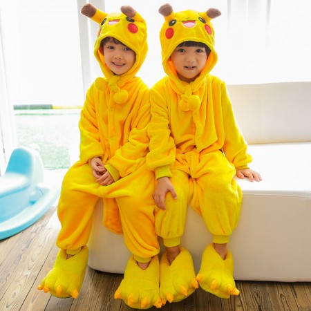 Kids Pikachu Onesie Costume Pajama for Boys & Girls With Hood