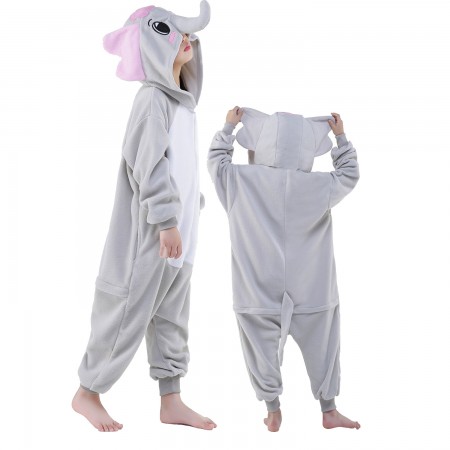 Kids Elephant Costume Onesie Pajama Animal Outfit for Boys & Girls