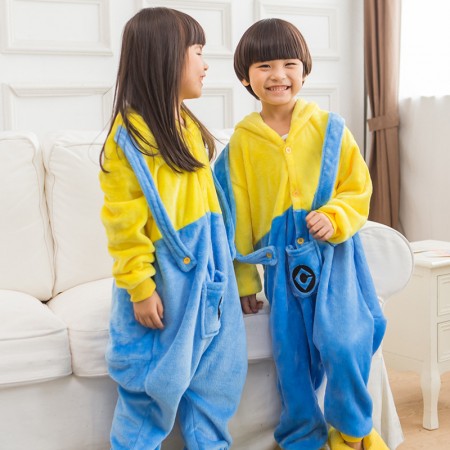 Kids Minions Costume Onesie Pajama Animal Outfit for Boys & Girls