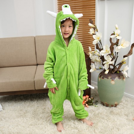 Kids Michael Wazowski Monster Costume Onesie Pajama Animal Outfit for Boys & Girls