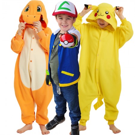 Costumes Ash Ketchum & Pikachu & Snorlax & Eevee & Squirtle & Charizard & Bulbasaur & Gengar Onesie for Kids