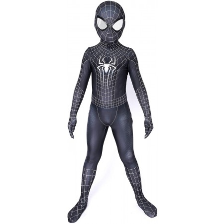 Boy Spiderman Black Suit Venom Spider Costume Cosplay Onesie For Kids