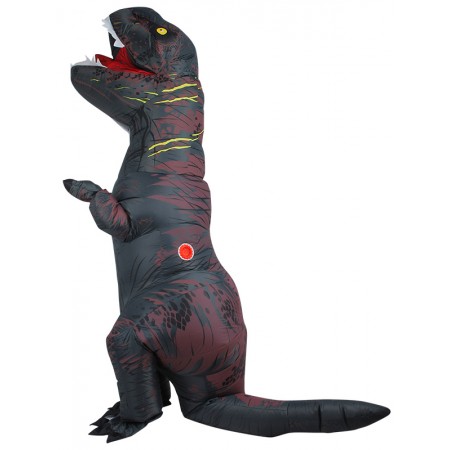 Inflatable Dinosaur Costume Halloween Funny Blow Up T Rex Costumes for Adult & Kids Gray