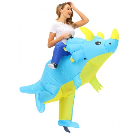 Adult & Kids Inflatable Dinosaur Ride On Costume Halloween Cosplay Party