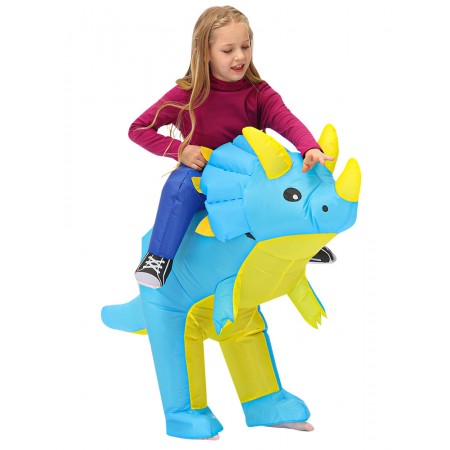Kid Inflatable Dinosaur Ride On Costume Halloween Cosplay Party for Boys & Girls