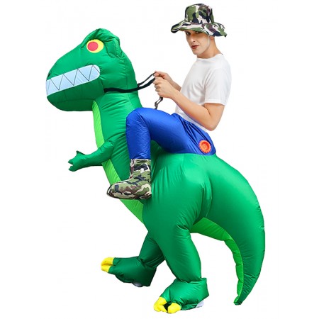 Inflatable Dinosaur Costume Riding T Rex Blow up Deluxe Halloween Party Costumes