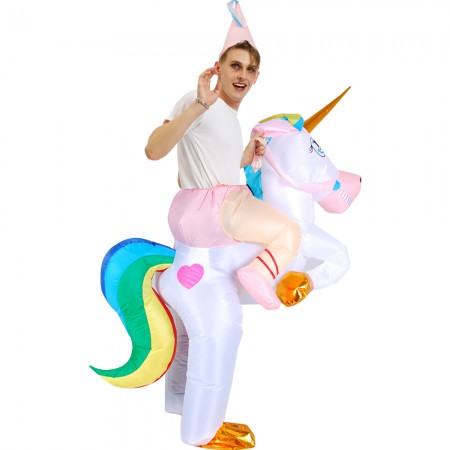Blow Up Unicorn Costume Halloween Inflatable Ride On Funny Costumes For Adult & Kids