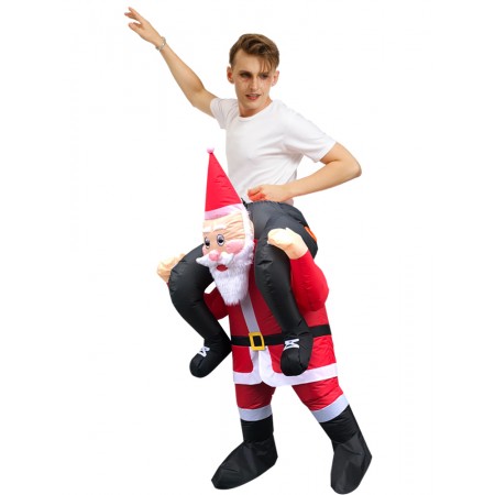 Ride On Inflatable Santa Claus Halloween Funny Costumes Outfit