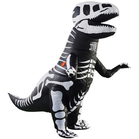 Inflatable Skeleton T Rex Costume Halloween Blow Up Dinosaur Outfit