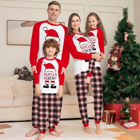 Christmas Pajamas Matching Family Pj Set Long Sleeve Tops Plaid Pants