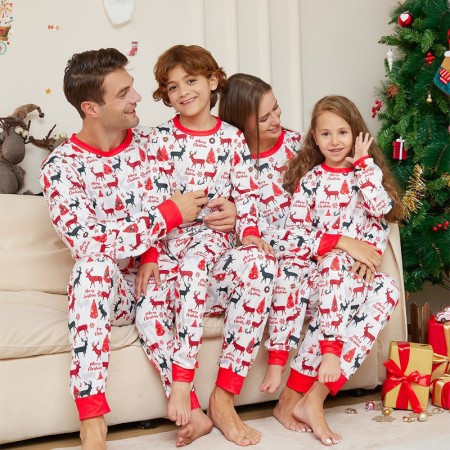 Cute Elk Christmas Pajamas Matching Family Pajamas Homewear Set