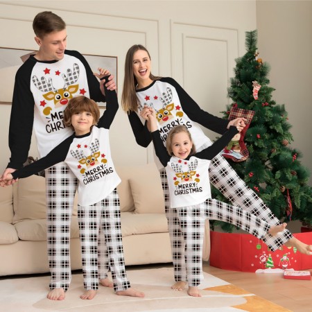 Plaid Elk Matching Christmas Pajamas Family Holiday Pajamas