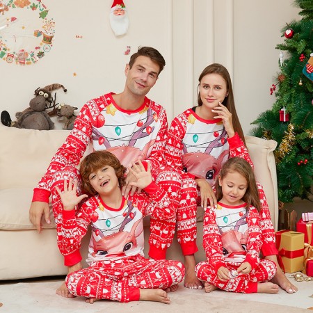Red Elk Christmas Pajamas Festive Pjs Matching Pyjama For Family