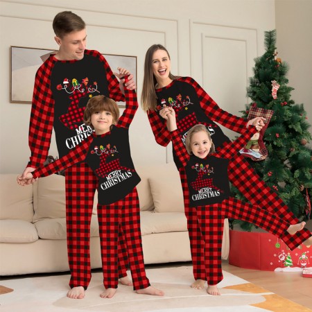 Christmas Pajamas Deer Print Family Matching Sets Loungewear