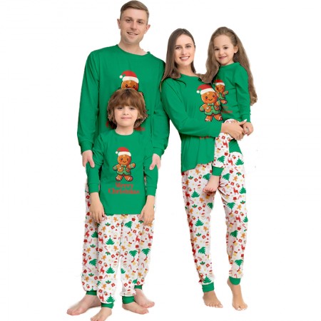 Christmas Pajamas Gingerbread Man Xmas Jammies Family Matching Sleepwear