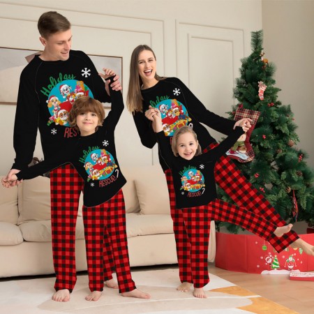 Doggy Pattern Christmas Pajamas Xmas Family Matching Pjs