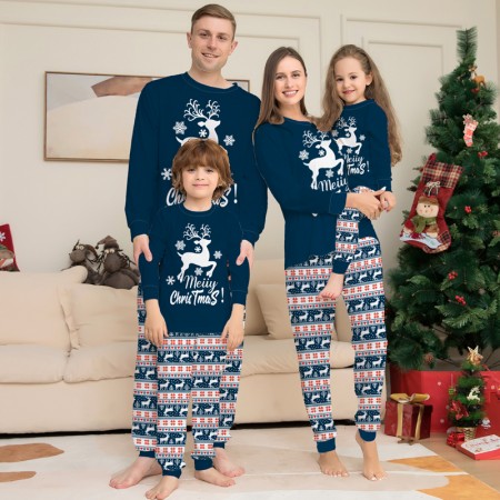 Family Matching Pajama Sets Cute Deer Sleepwear Christmas Nighty Clothes