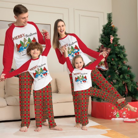 Christmas Pajamas for Family Xmas Pjs Matching Sets Long Sleeve Shirts and Plaid Pants Sleepwear