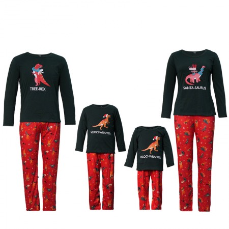 Christmas Pajamas Santa Dino Prints Xmas Jammies Matching Family Pajamas