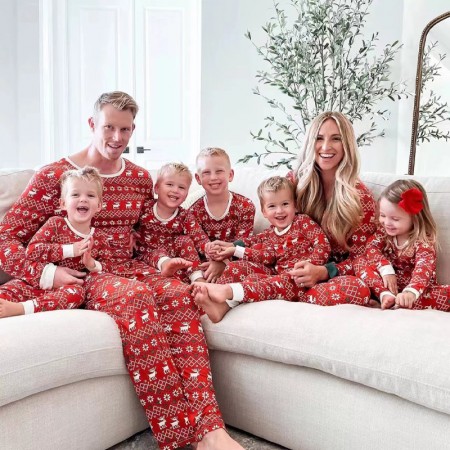Vintage Pattern Christmas Pajamas Family Matching Pyjamas Set Xmas Homewear