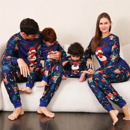 Grey Deer Christmas Pajamas Family Matching Pjs Xmas 2 Piece Jammies Sleepwear
