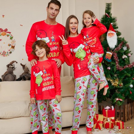 Grinch Family Christmas Pajamas Matching Pyjamas Xmas PJs Sets Holiday Sleepwear